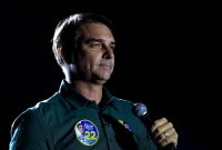 Brazil's right-wing senator and presidential candidate for the Liberal Party (PL) Flavio Bolsonaro. (Photo by Miguel SCHINCARIOL / AFP)