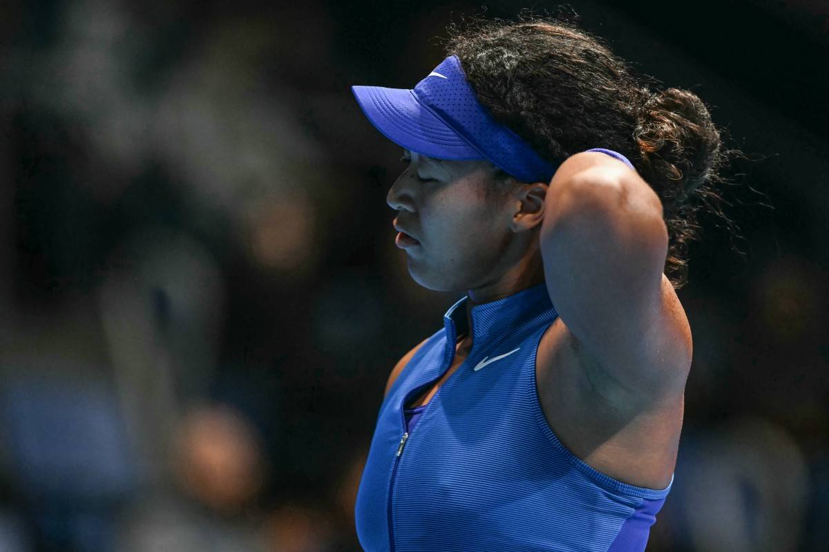 Japan's Naomi Osaka reacts as she plays against Slovakia's Mia Pohankova during the WTA Pan Pacific Open tennis tournament at Ariake Coliseum in Tokyo on October 29, 2026. (Photo by Rie KIKUCHI / AFP)
