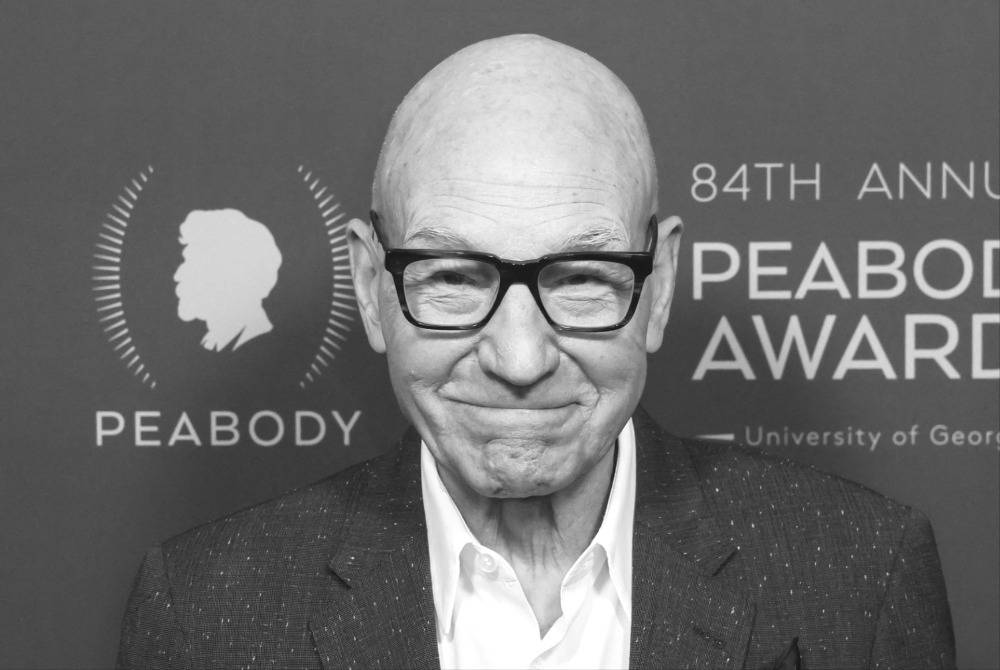 British actor Patrick Stewart. (Photo by Etienne LAURENT / AFP)