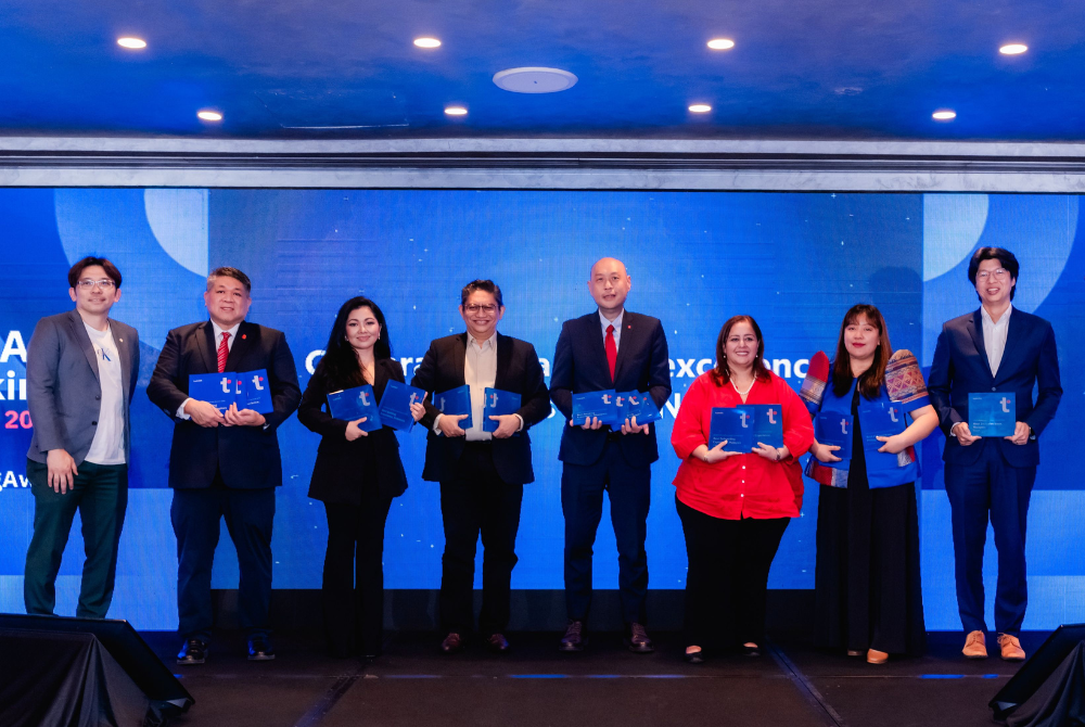 Representatives of the winning banks pose for a group photograph at the Twimbit Banking Summit & Awards 2026 in Kuala Lumpur on Oct 28, 2026.