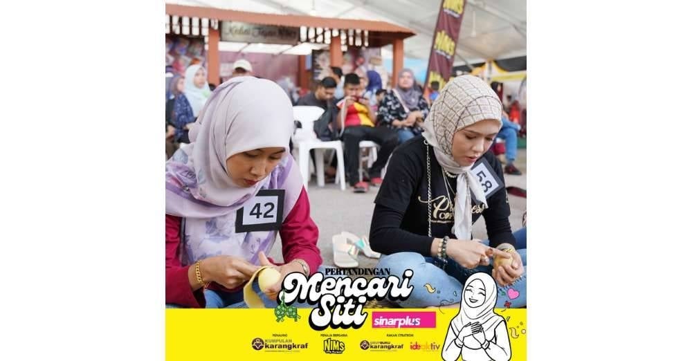 Cabaran memotong kentang tidak putus memerlukan konsentrasi yang tinggi.