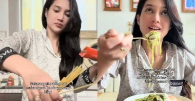 Dalam perkembangan terkini, pelakon itu mendedahkan mengidam makanan berwarna hijau.