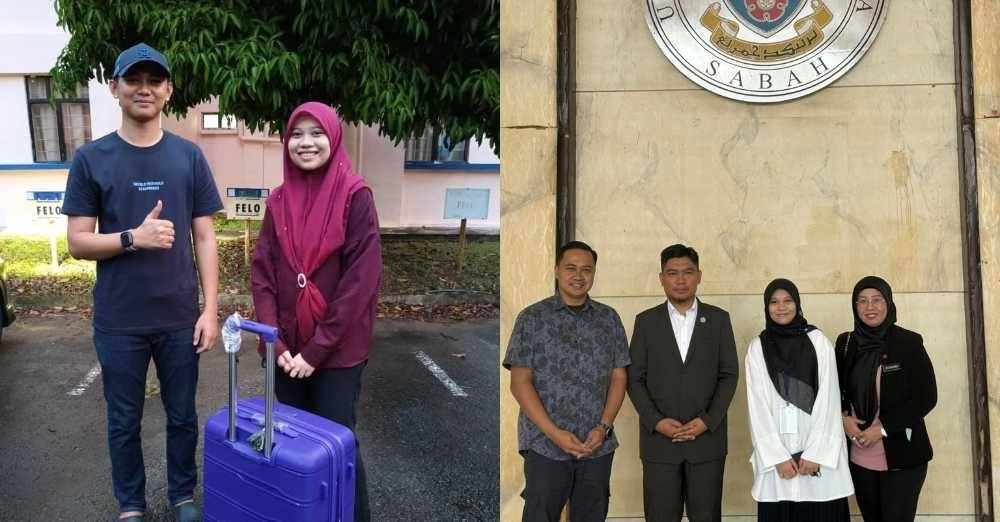 Rafida turut menerima hadiah bagasi daripada orang ramai.