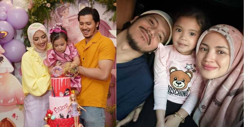 Fatima ketika sambutan ulang tahun kelahirannya tahun lalu diapit Mommy dan Daddy.