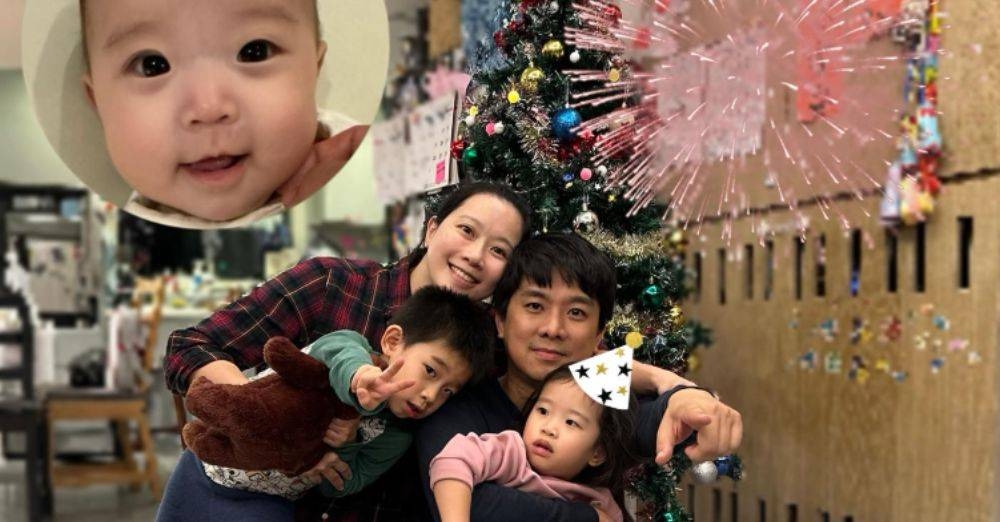 Dr Chen di samping isteri dan tiga cahaya mata mereka.