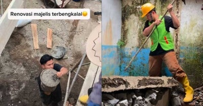 Tidak hanya membersihkan masjid, Cecep juga membantu menyudahkan pembinaan yang terbengkalai.