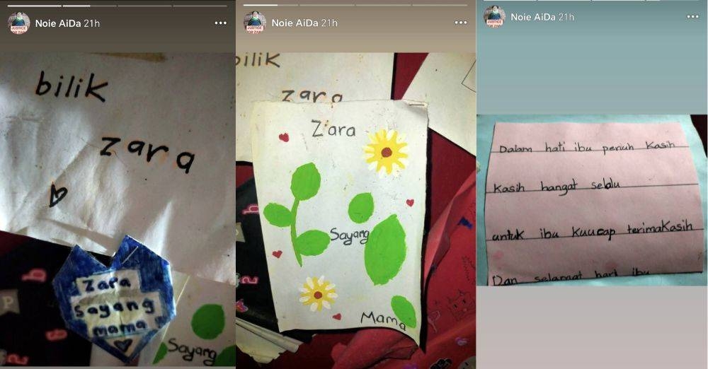 Tulisan arwah Zara yang dikongsikan keluarga (Foto: FB Marhamah Rosli)