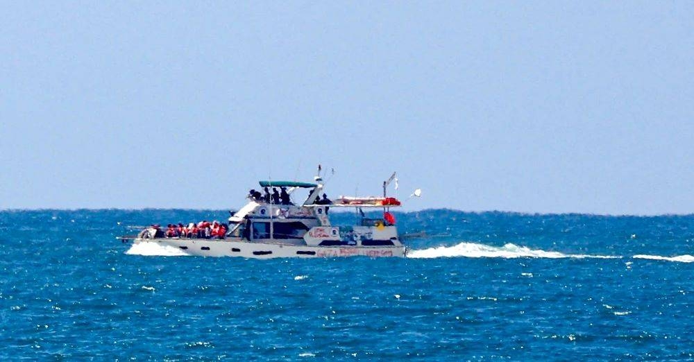 Foto: Sebuah bot dari Global Sumud Flotilla yang dipintas di laut Mediterranean di luar perairan Semenanjung G4z4, diiringi menuju ke pelabuhan selatan Ashdod pada 2 Oktober (AFP)