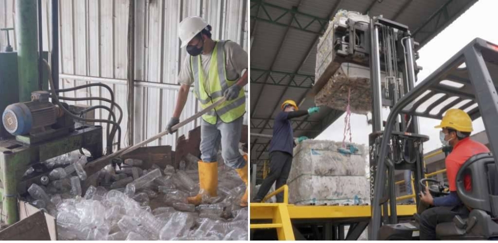 Amandina Bumi Nusantara, Indonesia memproses botol terpakai menjadi botol baharu.
