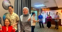 Foto (kiri) Pengarah Urusan USEA Sdn Bhd, Jerry Chen bersama Ketua OraHub Malaysia, Leny Adam dan Mrs Malaysia 2025, Datuk Dr Emma Ibrahim