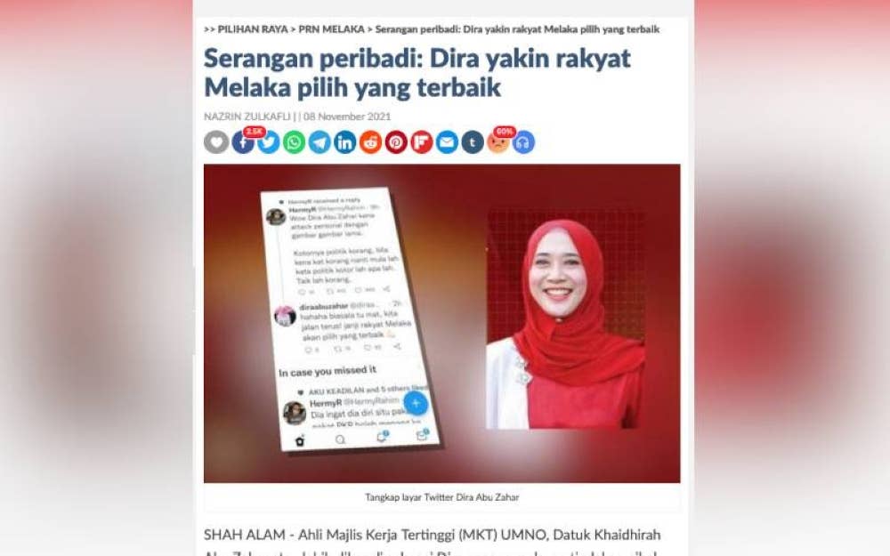 Laporan Sinar Harian pada Isnin.