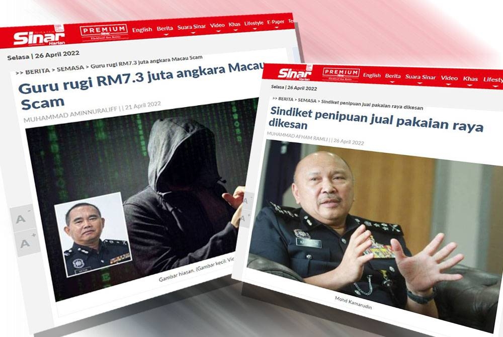 Setiap hari ada sahaja kes baharu babitkan penipuan dalam talian dilaporkan media.