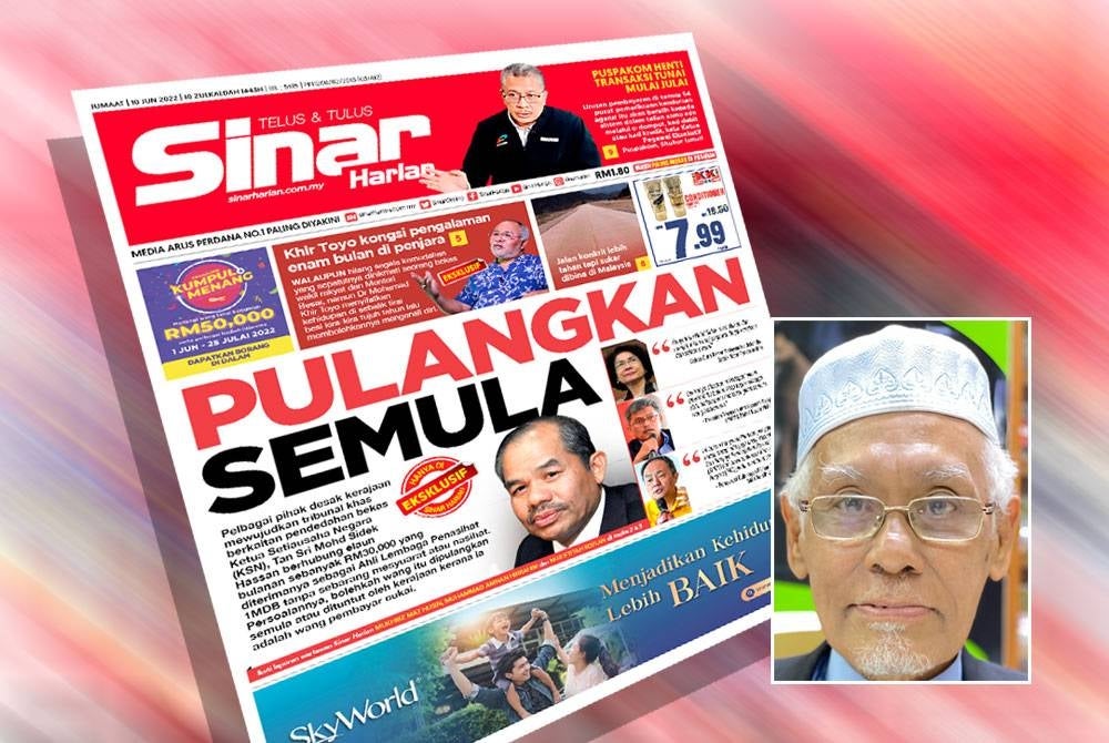 Laporan Sinar Harian pada Khamis. Gambar kecil: Wan Salim