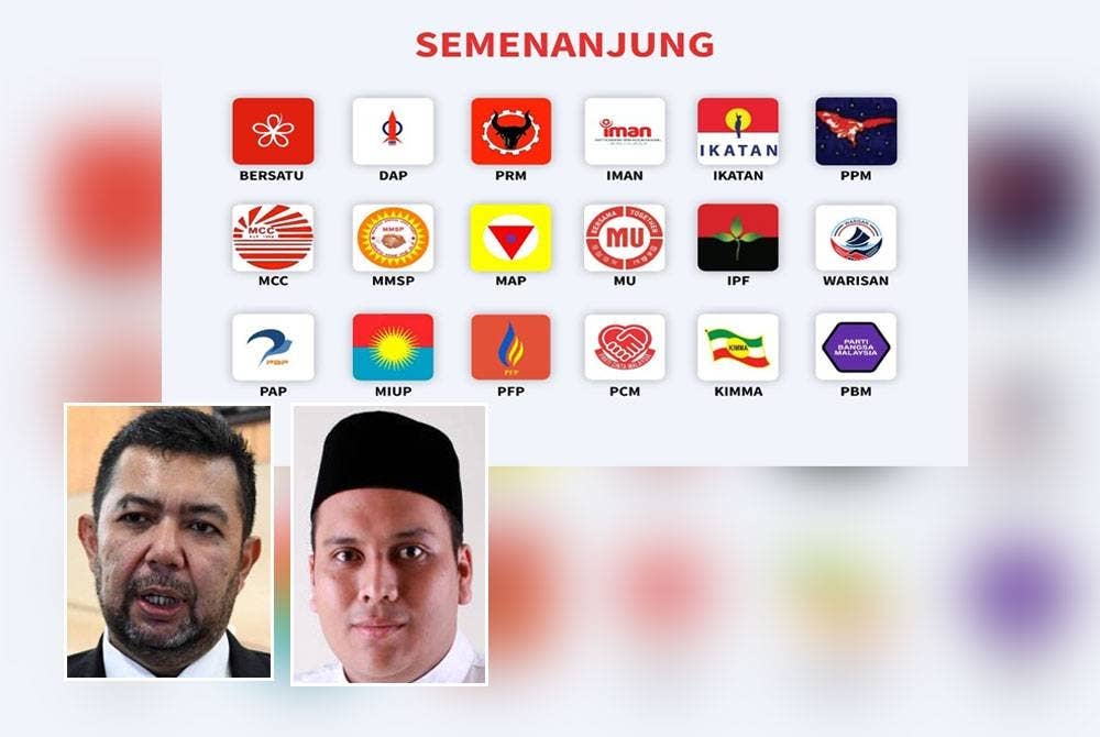 Sejumlah 36 parti dari semenanjung dikenal pasti didaftarkan di bawah SPR sehingga kini. (Gambar kecil dari kiri: Marzuki, Zaidel)