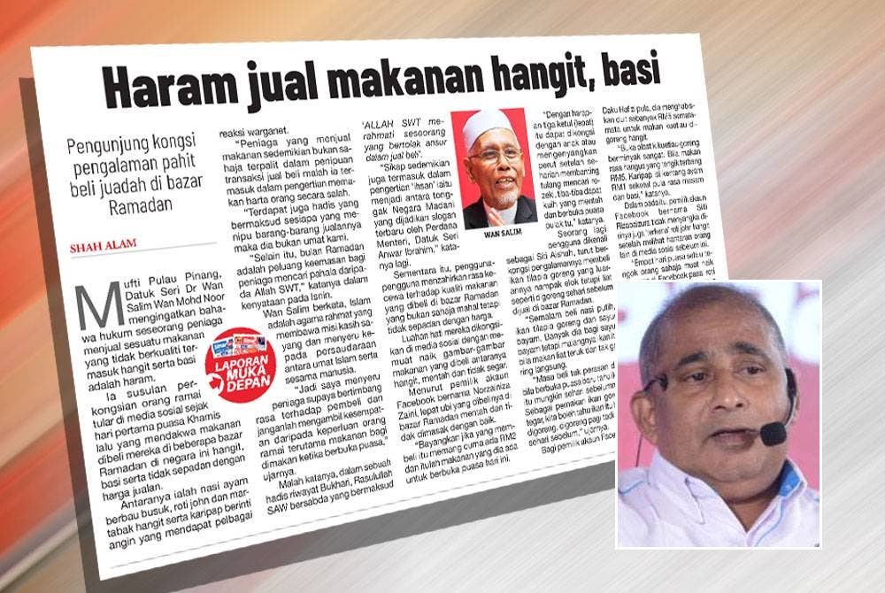 Laporan Sinar Harian pada Selasa. Gambar kecil: Marimuthu