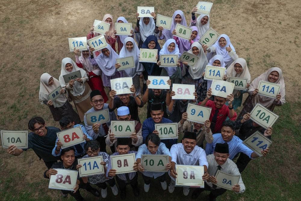 Calon SPM 2022 Sekolah Menengah Agama (Atas) Sultan Zainal Abidin (SMAZA), Kuala Terengganu meraikan kejayaan selepas memperoleh keputusan cemerlang.- Gambar hiasan.