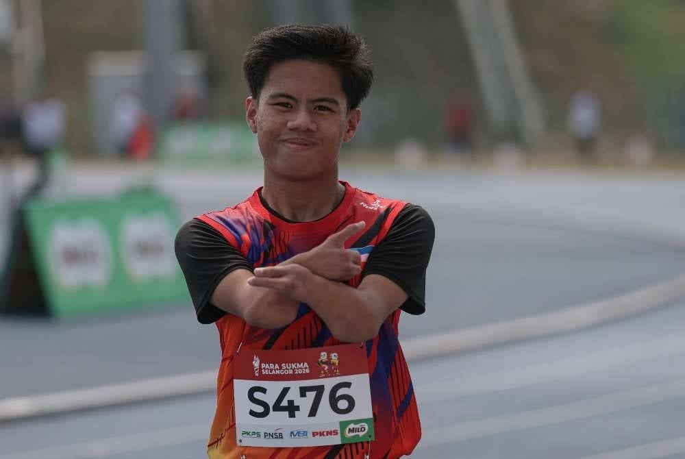 Atlet para olahraga Sabah Muhamad Shaban Shahid meluahkan kegembiraan selepas muncul Juara acara akhir 100 meter lelaki T45 pada Temasya Para Sukan Malaysia (SUKMA) Selangor 2026 di Stadium UiTM.
Muhamad Shaban meraih pingat Emas dengan catatan masa 13.210 saat.