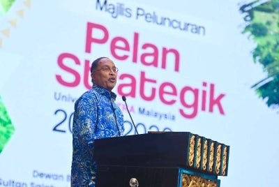 Zambry di Majlis Peluncuran Pepan Strategik UPM 2026-2030 di Dewan Besar, Pusat Kebudayaan dan Kesenian Sultan Salahuddin Abdul Aziz Shah.