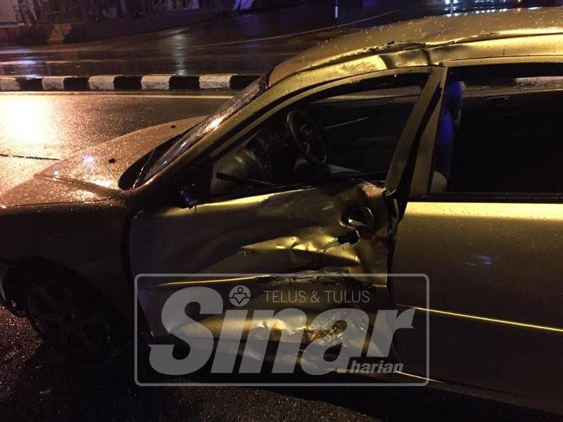 Keadaan kereta terlibat.