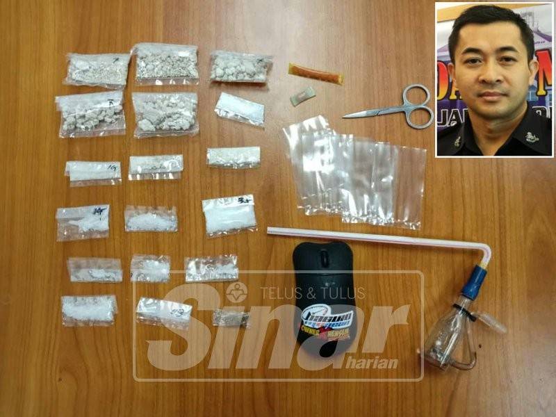 Dadah yang dirampas dalam serbuan itu. (Gambar kecil: Arriz)