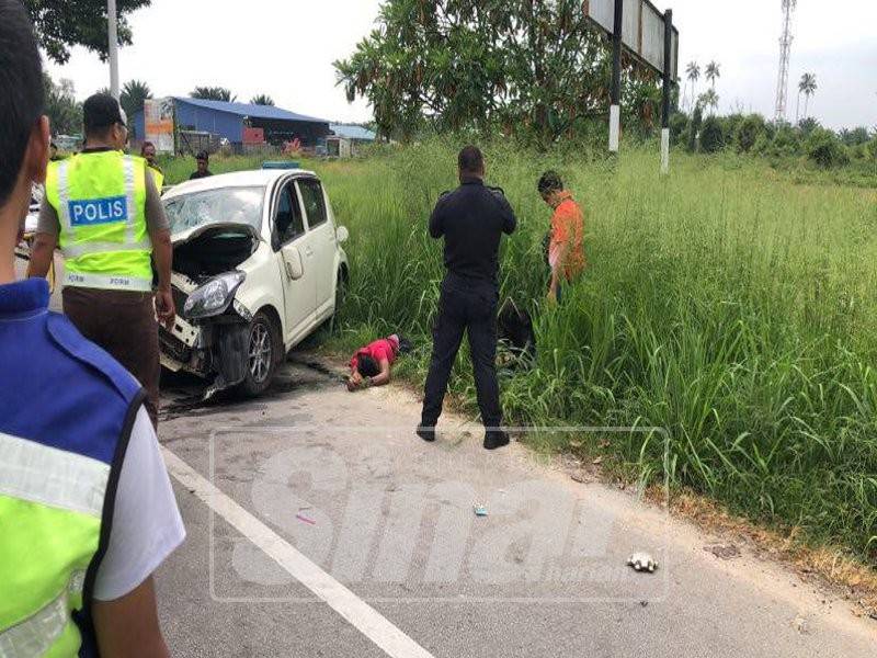 Salah seorang suspek yang cedera sewaktu cubaan melarikan diri.
