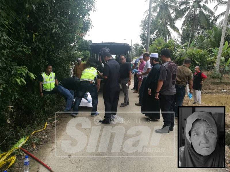 Mayat Normah Hayati ditemui mati di dalam parit kemudian dibawa ke Hospital Besut untuk bedah siasat petang ini.