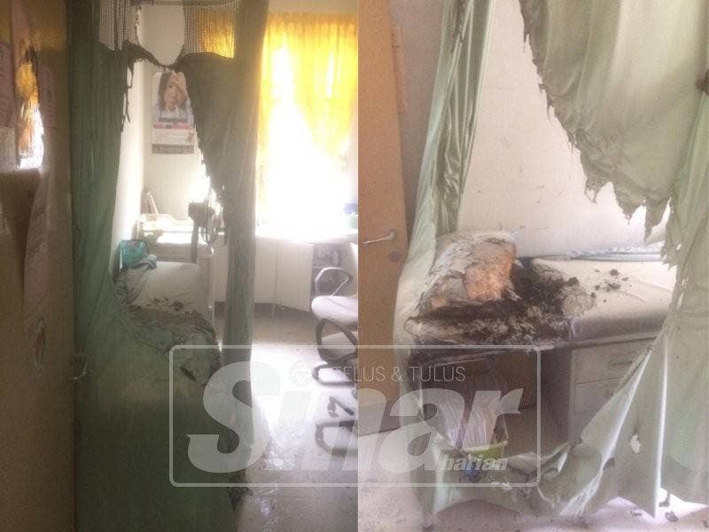 Keadaan tilam yang terbakar