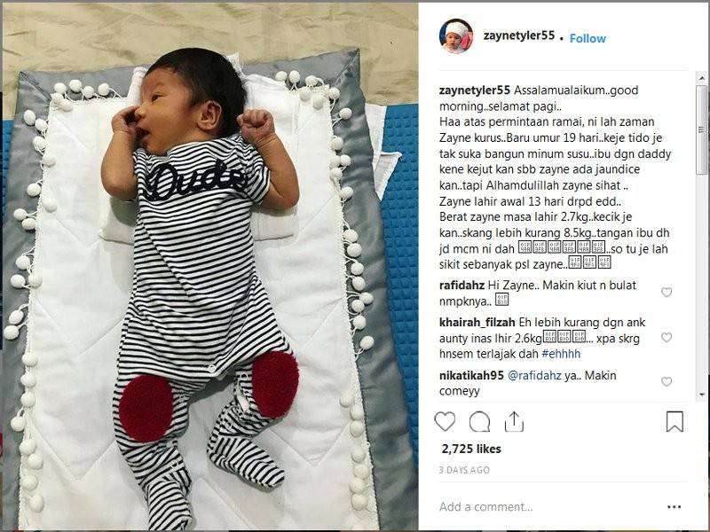 Gambar-gambar dimuat naik di Instagram Muhammad Zayne Daniel James Tyler Zayne