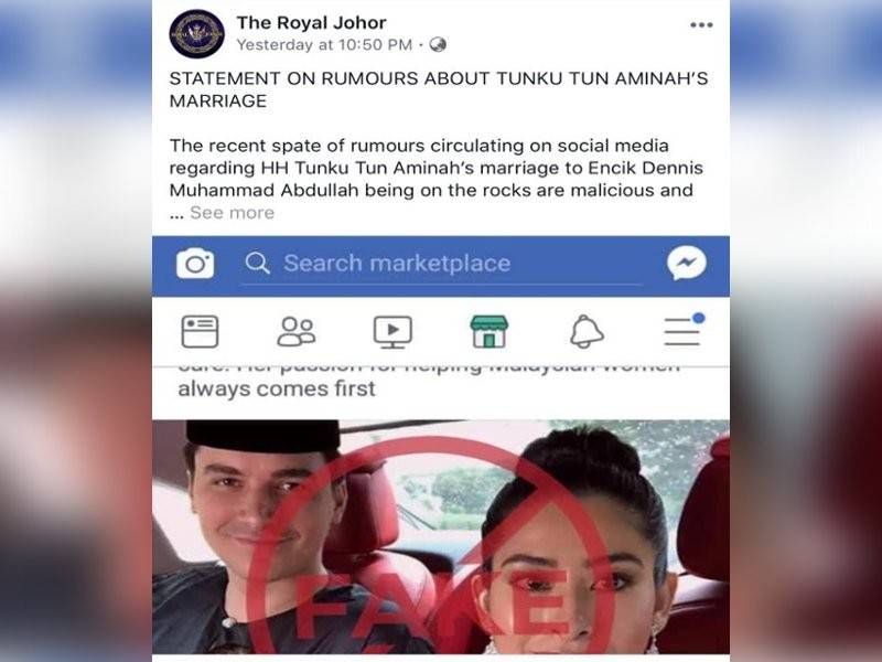 Posting terbaharu di laman Facebook The Royal Johor memaklumkan keluarga Diraja Johor berasa kecewa terhadap pihak tidak bertanggungjawab yang menyebarkan khabar angin itu.