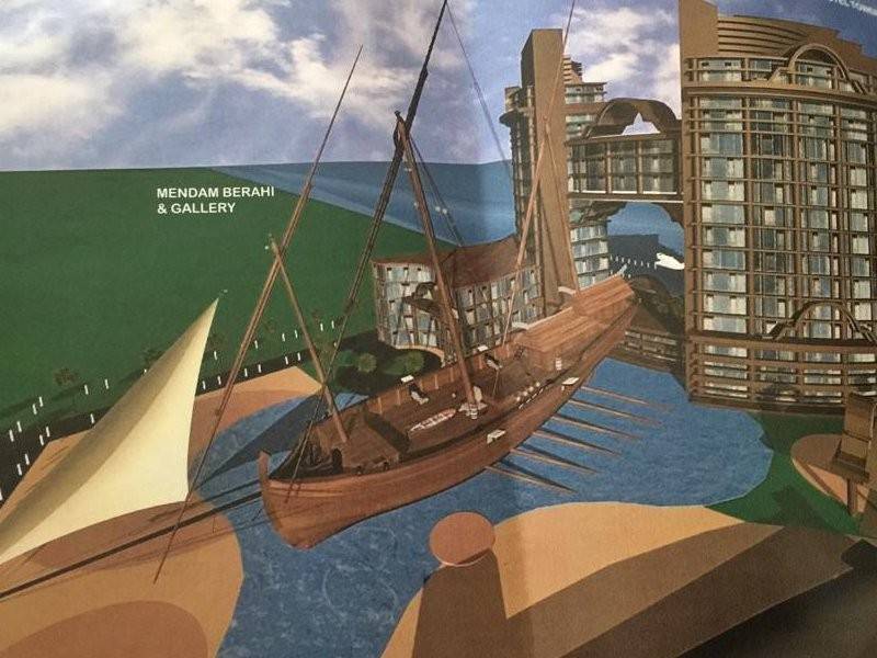 Reka bentuk Kapal Mendam Berahi yang akan dibina di Klebang sebagai produk pelancongan baharu Melaka.