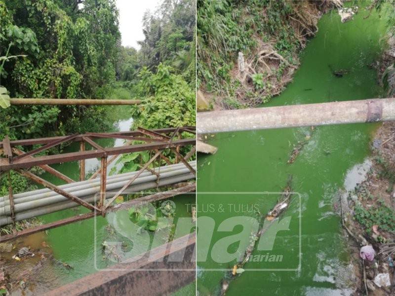 Air Sungai Keboi berwarna hijau mendatangkan kebimbangan penduduk.