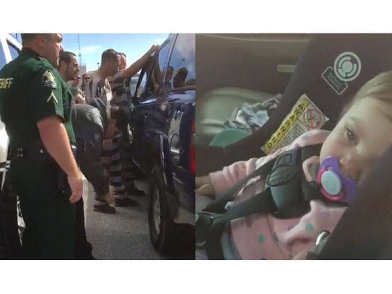 Dua banduan menghulurkan 'kepakaran' mereka ketika menyelamatkan seorang bayi yang terperangkap di dalam kereta.