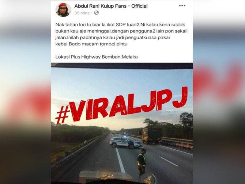 Gambar yang tular di media sosial berkaitan insiden itu.