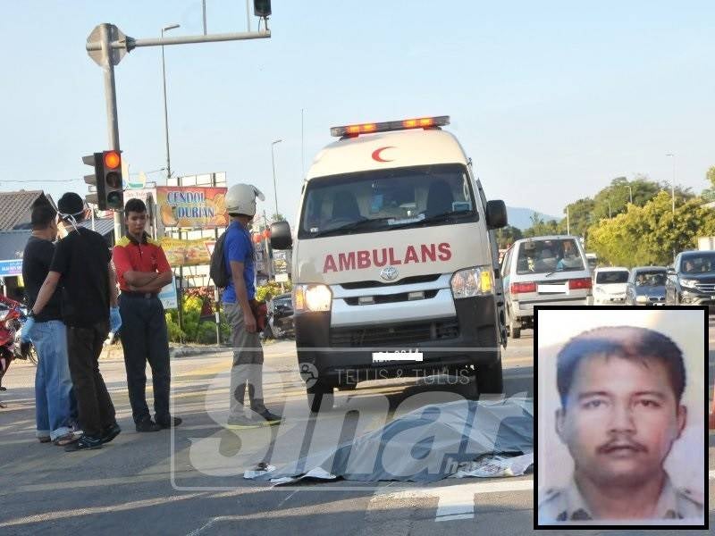 Mangsa maut di lokasi (Gambar kecil: Mohd Roszaimi)