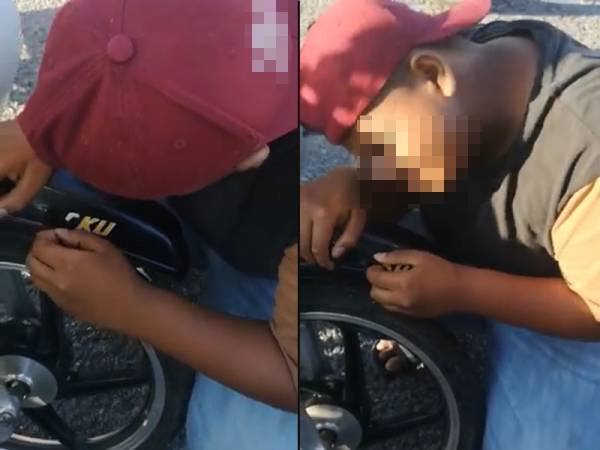 Tular di media sosial Video berdurasi lebih satu minit itu memperlihatkan seorang remaja lelaki sedang membuang nombor pendaftaran sebuah motosikal yang dikatakan menggunakan 'Bossku'.