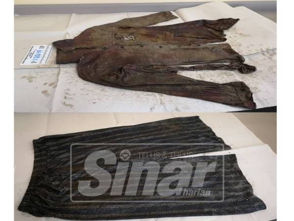 Baju dan seluar mangsa.