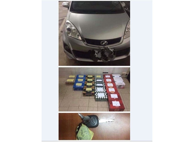 Minuman keras yang dipercayai terlibat dalam kegiatan penyeludupan yang dirampas.