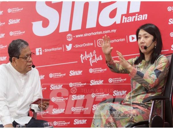 Bicara Minda bersama Menteri Tenaga, Sains, Teknologi, Alam Sekitar dan Perubahan Iklim, Yoe Bee Yin (kanan). FOTO SINAR HARIAN/ASRIL ASWANDI SHUKOR