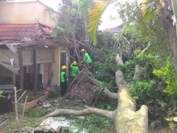 Antara kawasan yang terlibat dalam kejadian hujan lebat dan ribut di Putrajaya kelmarin. Foto: Perbadanan Putrajaya