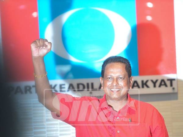 Timbalan Ketua Cabang PKR Rembau, Dr S Streram diumumkan sebagai Calon PH bagi PRK Rantau di Ibu Pejabat PKR hari ini. - Foto Sinar Harian/SHARIFUDIN ABDUL RAHIM