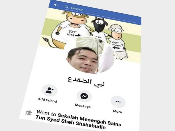 Akauan Facebook palsu menggunakan gambar Fadhil.