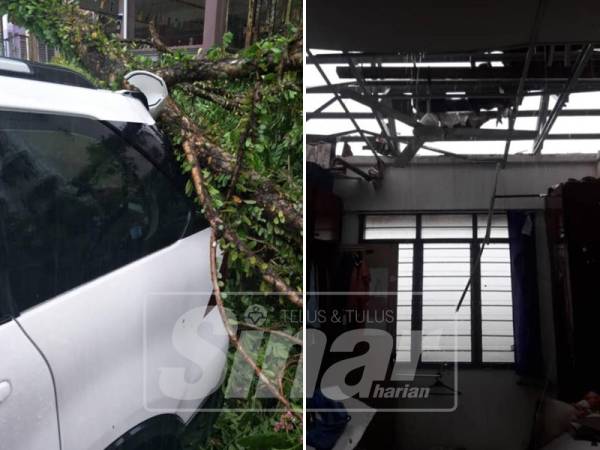 Keadaan PSAS yang terjejas akibat dilanda ribut, petang tadi. –Foto ihsan pembaca