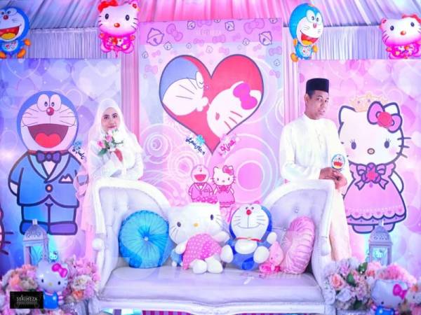 Saiful dan Nur Sakeena gembira kehendak mereka inginkan konsep Doraemon dan Hello Kitty tercapai 