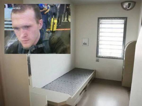 Sel sempit yang menjadi 'rumah' baru Brenton Tarrant di Penjara Auckland.