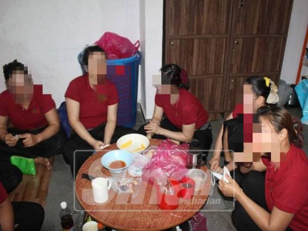 Warga asing yang ditahan dalam Ops Bersepadu petang semalam.