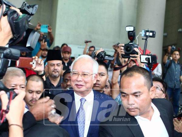 Bekas Perdana Menteri Datuk Seri Najib Tun Razak hadir ke Mahkamah Tinggi Kuala Lumpur jam 2petang bagi perbicaraan melibatkan dana SRC International Sdn Bhd. - Foto:ZAHID IZZANI