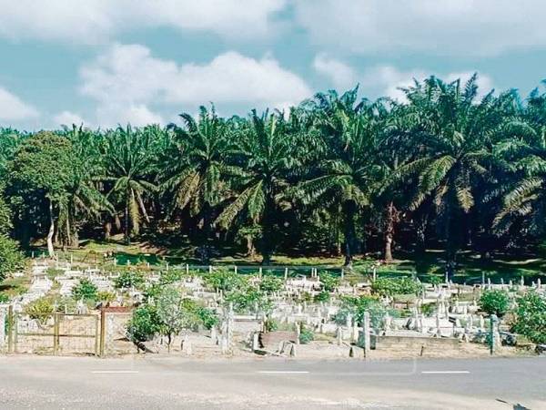 Keadaan persekitaran Tanah Perkuburan Islam Felda Pasir Raja di Kota Tinggi yang mudah diceroboh haiwan liar.