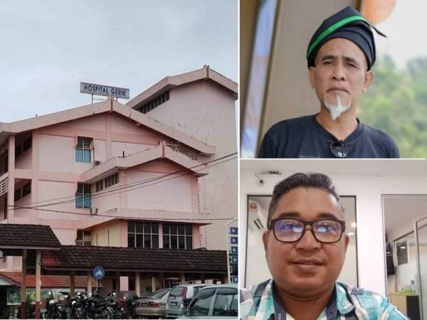 Keadaan Hospital Gerik yang masih mendambakan inisiatif menaik taraf kemudahan hosoital itu daripada Kerajaan Pusat sebagaimana dijanjikan PH selepas memenangi PRU14, tahun lalu. Gambar kecil: Mohd Isa & Mohd Izham