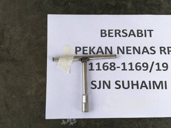 Spanar T yang dipercayai digunakan suspek untuk menghidupkan suis motosikal.