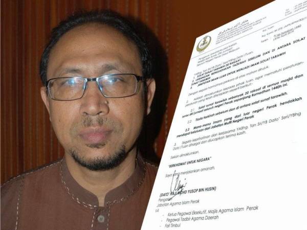 Surat pekeliling didakwa dikeluarkan Jaipk berkaitan peraturan solat sunat tarawih pada bulan Ramadan ini kini tular dalam media sosial sejak hari ini. Gambar kecil: Mohd Yusop